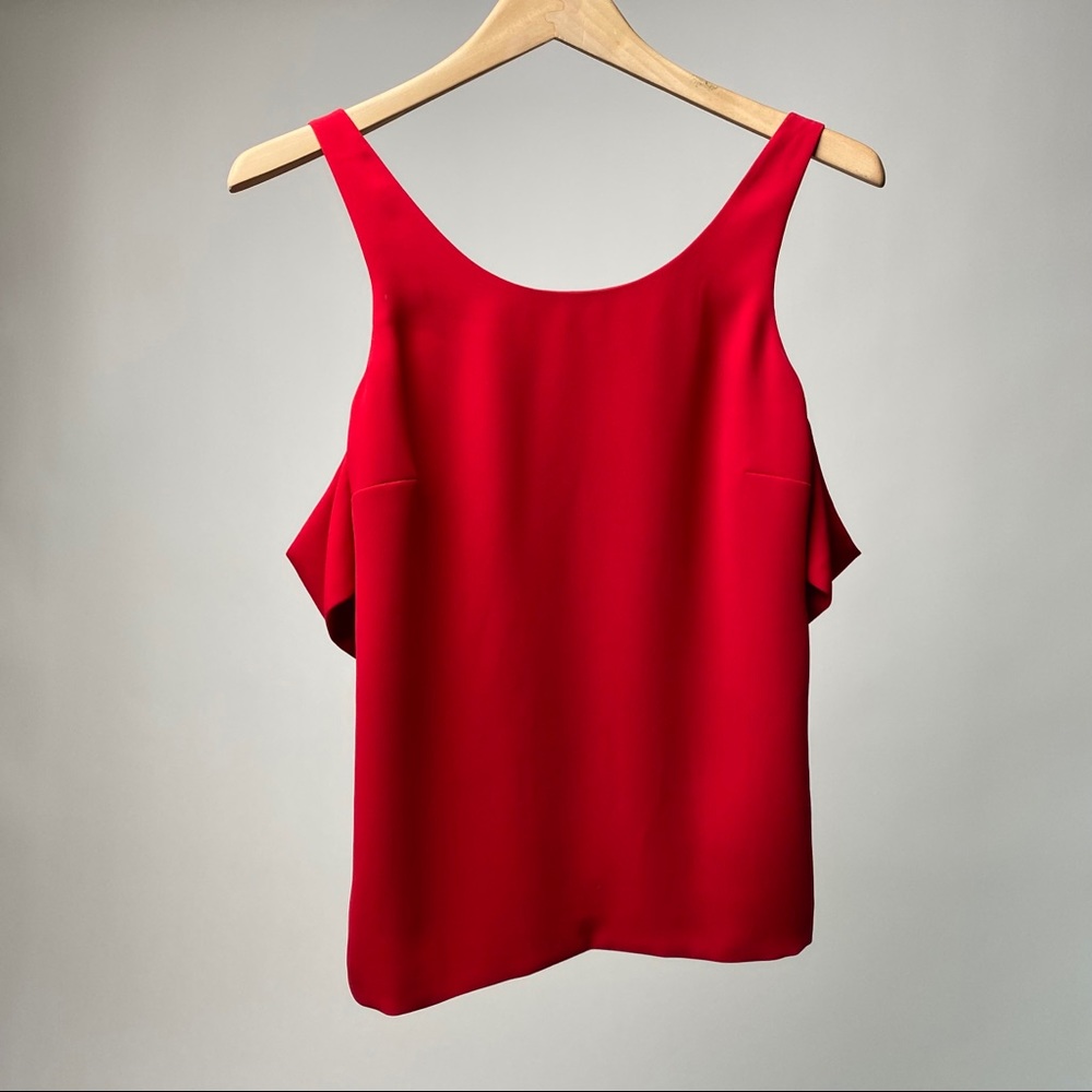 Elizabeth and James Red Cold Shoulder Dressy Top Size 6